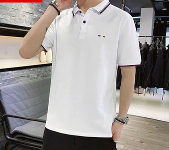 Ανδρικό μπλουζάκι με κλασικό κολάρο και κοντά μανίκια