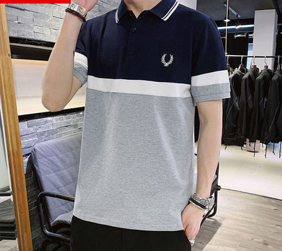 Ανδρικό μπλουζάκι με κλασικό κολάρο και κοντά μανίκια