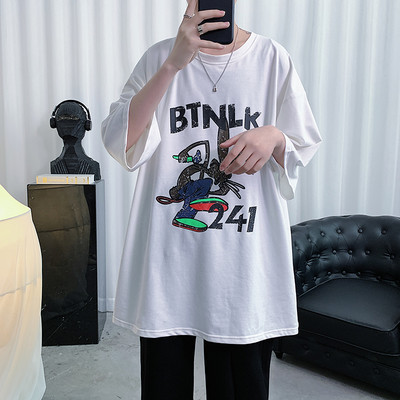 Tricou lat de vară cu aplicație colorată