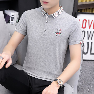 Tricou modern cu broderie si guler clasic