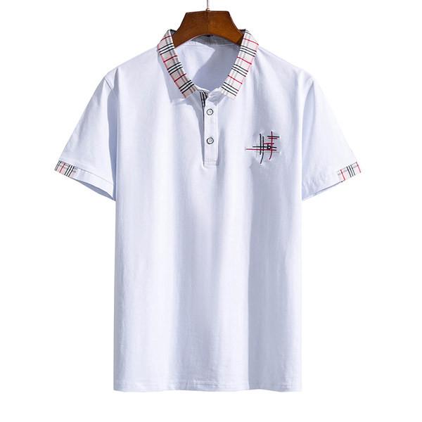 Tricou modern cu broderie si guler clasic