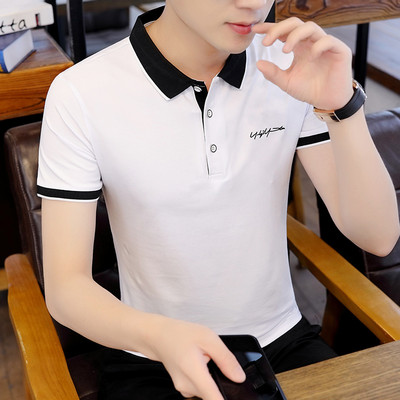 Ανδρικό μπλουζάκι με κουμπιά και κεντήματα