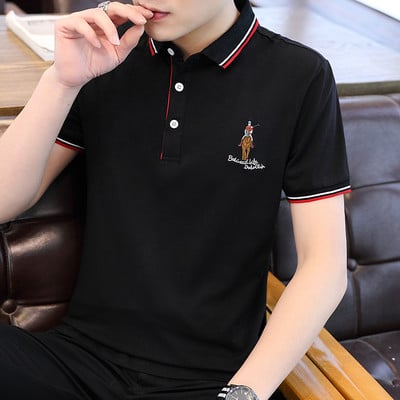 Bluza barbati model nou cu broderie si guler clasic - mai multe culori