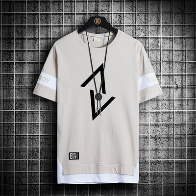 Casual ανδρικό μπλουζάκι με στρογγυλή λαιμόκοψη και κοντά μανίκια - διάφορα χρώματα