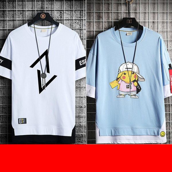 Casual ανδρικό μπλουζάκι με στρογγυλή λαιμόκοψη και κοντά μανίκια - διάφορα χρώματα