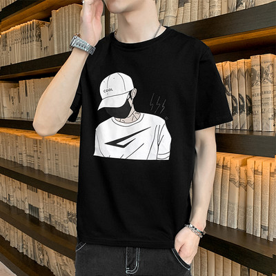 Tricou barbatesc model nou cu aplicatie si decolteu rotund