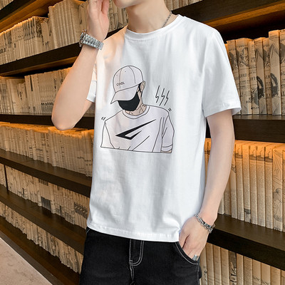 Tricou barbatesc model nou cu aplicatie si decolteu rotund