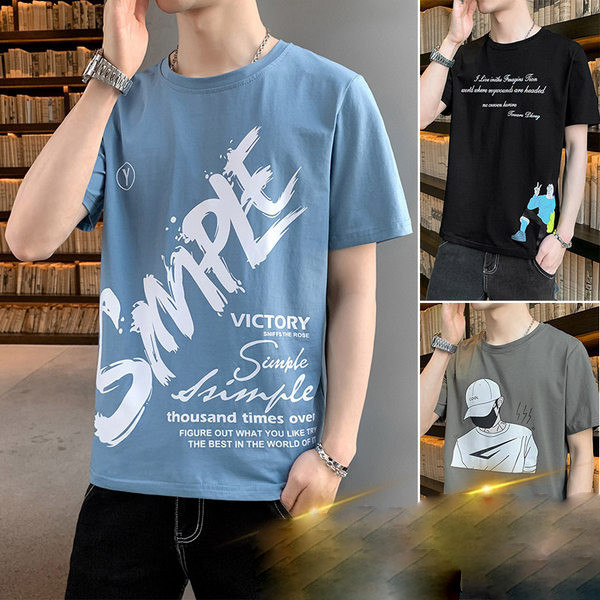 Tricou barbatesc model nou cu aplicatie si decolteu rotund