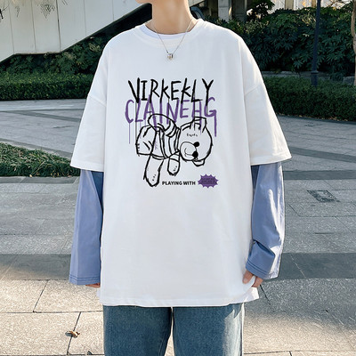 Bluza barbati casual cu aplicatie - model lat