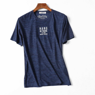 Tricou casual pentru barbati cu maneci scurte si inscriptii