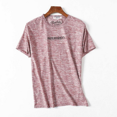 Tricou casual pentru barbati cu maneci scurte si inscriptii