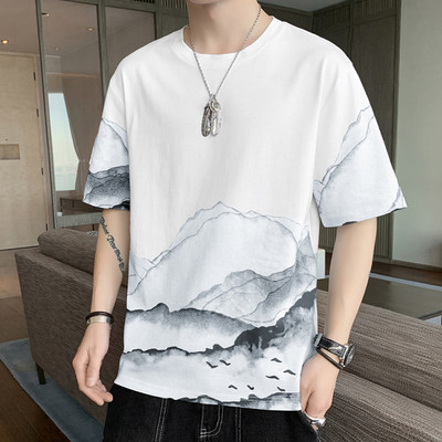 Ανδρικό μπλουζάκι με απλικέ και κοντό μανίκι σε διάφορα χρώματα