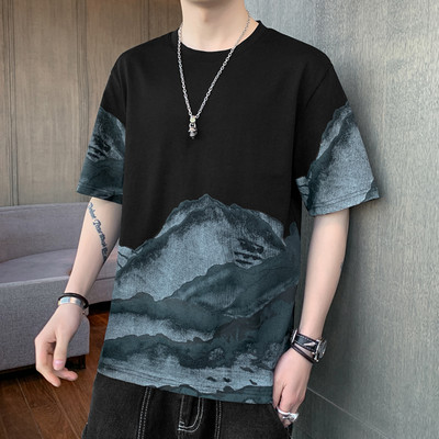 Ανδρικό μπλουζάκι με απλικέ και κοντό μανίκι σε διάφορα χρώματα