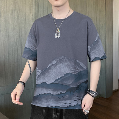 Ανδρικό μπλουζάκι με απλικέ και κοντό μανίκι σε διάφορα χρώματα