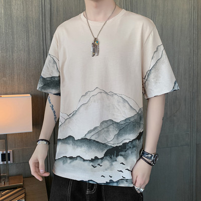 Ανδρικό μπλουζάκι με απλικέ και κοντό μανίκι σε διάφορα χρώματα