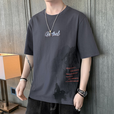 Ανδρικό μπλουζάκι με απλικέ και κοντό μανίκι σε διάφορα χρώματα