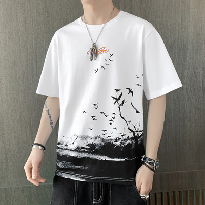 Ανδρικό μπλουζάκι με απλικέ και κοντό μανίκι σε διάφορα χρώματα