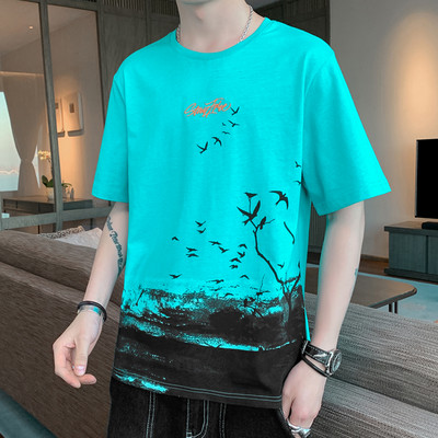 Ανδρικό μπλουζάκι με απλικέ και κοντό μανίκι σε διάφορα χρώματα