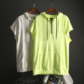 Bluză casual bărbătească cu glugă și buzunar