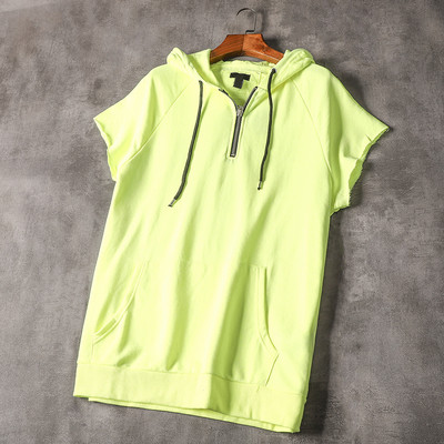 Bluză casual bărbătească cu glugă și buzunar