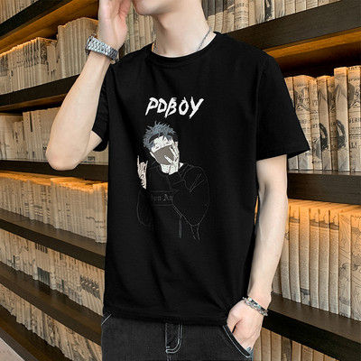 Tricou casual barbatesc cu decolteu oval si maneci scurte - mai multe culori