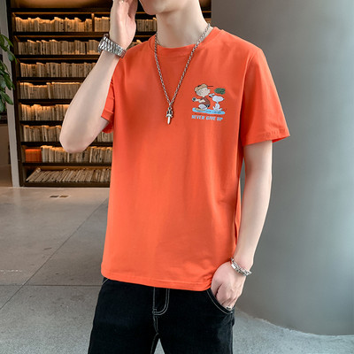 Tricou casual barbatesc cu decolteu oval si maneci scurte - mai multe culori