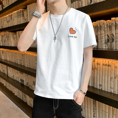 Tricou casual barbatesc cu decolteu oval si maneci scurte - mai multe culori