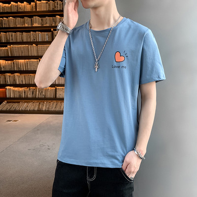 Tricou casual barbatesc cu decolteu oval si maneci scurte - mai multe culori