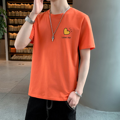 Tricou casual barbatesc cu decolteu oval si maneci scurte - mai multe culori