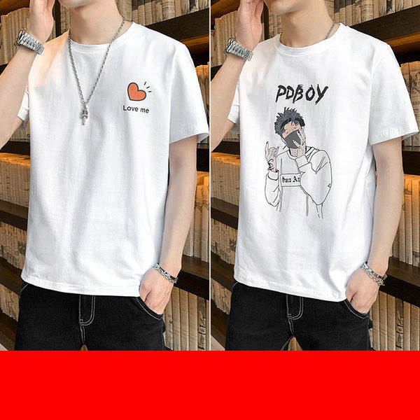 Tricou casual barbatesc cu decolteu oval si maneci scurte - mai multe culori