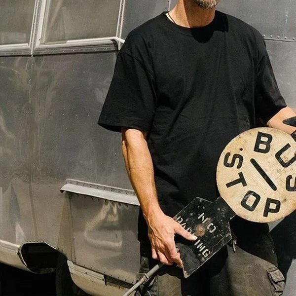 Ležerna muška majica kratkih rukava - crna boja