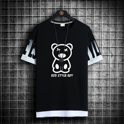 Tricou barbatesc model nou cu decolteu oval si imprimeu-mai multe culori