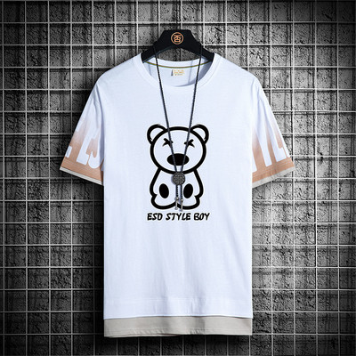 Tricou barbatesc model nou cu decolteu oval si imprimeu-mai multe culori