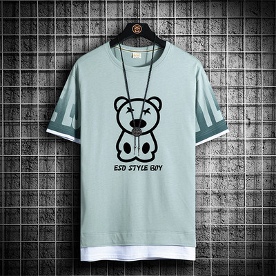 Tricou barbatesc model nou cu decolteu oval si imprimeu-mai multe culori