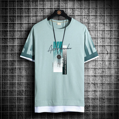 Tricou barbatesc model nou cu decolteu oval si imprimeu-mai multe culori