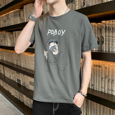 Tricou casual barbatesc cu maneci scurte si imprimeu - mai multe culori