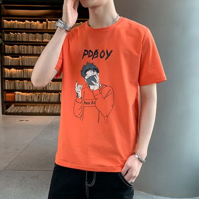 Tricou casual barbatesc cu maneci scurte si imprimeu - mai multe culori