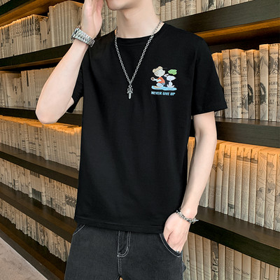 Tricou casual barbatesc cu maneci scurte si imprimeu - mai multe culori