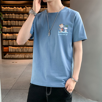 Tricou casual barbatesc cu maneci scurte si imprimeu - mai multe culori