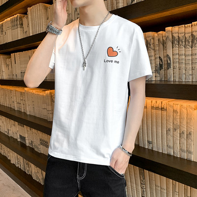 Tricou casual barbatesc cu maneci scurte si imprimeu - mai multe culori