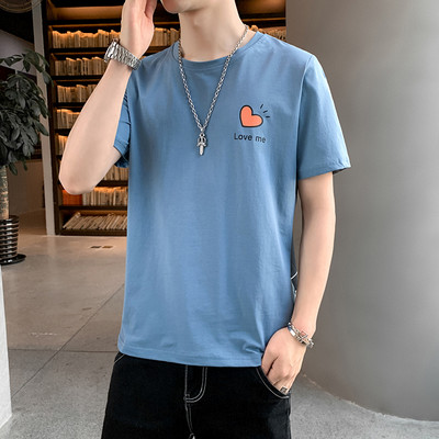 Tricou casual barbatesc cu maneci scurte si imprimeu - mai multe culori