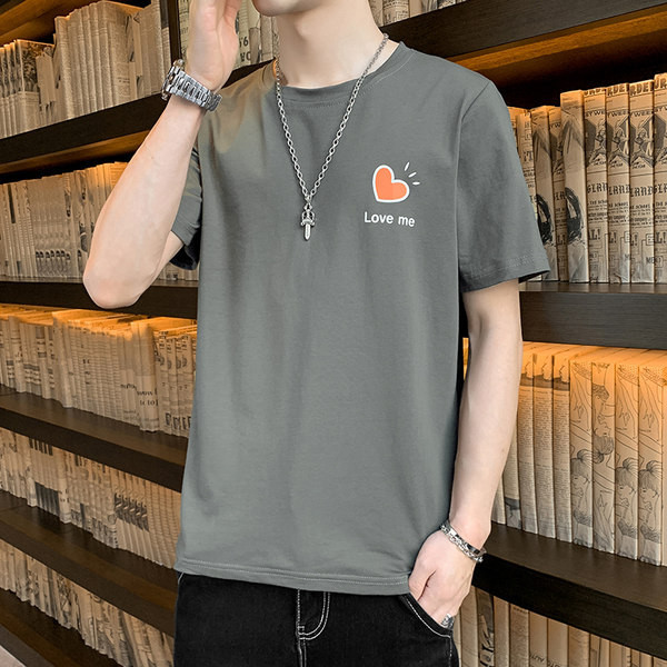 Tricou casual barbatesc cu maneci scurte si imprimeu - mai multe culori