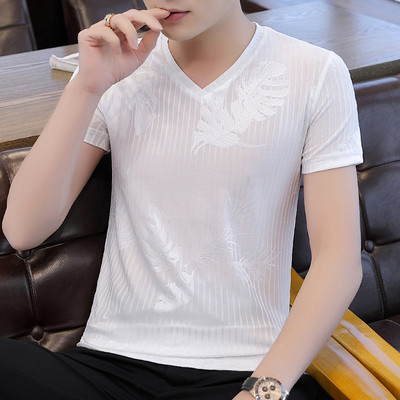 Tricou barbatesc cu decolteu spitz - doua modele