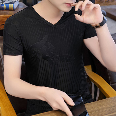 Tricou barbatesc cu decolteu spitz - doua modele