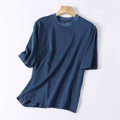 Tricou uni monocolor cu maneci 3/4 pentru barbati