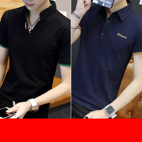 Novi model muške majice sa špic izrezom i kratkim rukavima