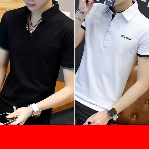 Novi model muške majice sa špic izrezom i kratkim rukavima