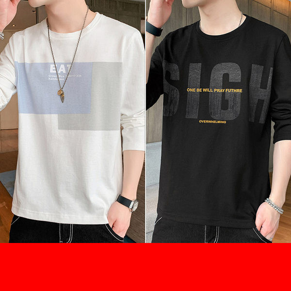 Bluză casual bărbătească cu mâneci lungi și decolteu rotund - mai multe aplicații