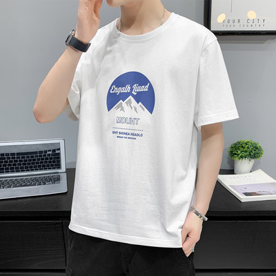 Ljetna muška majica s ovalnim izrezom i kratkim rukavima