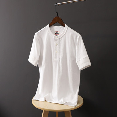 Tricou casual barbatesc cu nasturi si maneci scurte